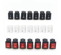 5/10Pcs Boat Rocker Switch 6A 21x15mm SPST 2Pin 10MM*15MM 3A 250V KCD11 Snap-in on/Off Mini Push Button Auto Car Truck Switch(Black,5PCS_15X10MM)