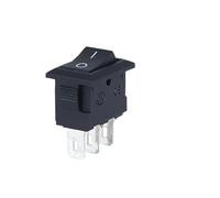 5/10PCS KCD11 mini barca interruttore pulsante di accensione 10 * 15mm push rocker 3Pin/2 Pin 2 marce, 250V/3A snap-in on/off(Black-01,5PCS)