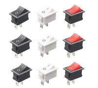 5/10pcs/lot KCD101 2 Pin 21x15mm Mini Push Button Switch SPST 6A 250V AC Snap-in On/Off Boat Rocker Switch 10A 250V Car Switch(WHITE,10pcs)