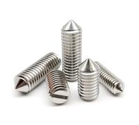 5/10pcs M1.6 M2 M2.5 M3 M4 M5 M6 M8 M10 GB71 A2-70 304 In Acciaio Inox Scanalato Testa Estremità Conica Cono Punto Set Vite Senza Testa Grub Bullone (Color : 10mm_10pcs M5)