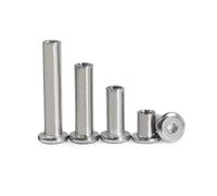 5/10pcs M3 M4 M5 M6 M8 M10 304 Stainless Steel Flat Hex Socket Head Furniture Bed Connector Rivet Joint Insert Sleeve Nut(5pcs M5(OD 6mm),12mm)