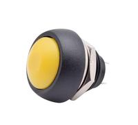 5/10pcs PBS 33B Mini Samll Plastic Push Button Round Head ON OFF Momentary Switch 2 Pin 12mm Waterproof Power Reset Non-locking(Yellow,10pcs)