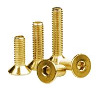 5/10PCS Placcatura In Oro Titanio M2 M2.5 M3 M4 M5 M6 L = 4-40mm Esagonale A Esagono Incassato Svasata Testa Piatta bulloni a brugola DIN7991(M6x35 (5PCS))