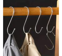 5/12/30 pezzi Ganci a forma di S in acciaio inossidabile, facile installazione, antiscivolo e durevole, soluzione per appendere alle pareti, ganci in metallo resistenti, adatti per armadi, cucina, bag
