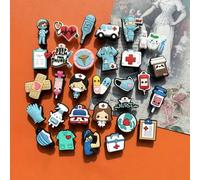 5/15/20 pezzi casuali Serie medica, Lavagna medica, Personale medico, Infermiere, Scatola di medicina, Ambulanza, Maschera medica, Sacca di sangue medica, Ciondoli in PVC per scarpe, Ciondoli a forma 