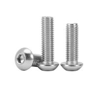5-150pcs M2/M2.5/M3/M4/M5/M6/M8 Viti macchina con testa bottone a bocca esagonale interna in acciaio inoxydabile, M6x10mm