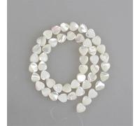 5-15Mm Conchiglia Naturale Perle Bianco Madre di Perla Shell Cuore Perline a Forma di Cuore per la creazione di Gioielli Bianco 6mm Intorno 30beads