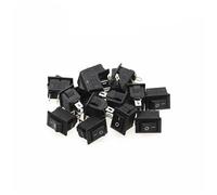5/15pcs Mini Rocker Switch SPST Black and Red Snap in Switches Button AC 250V 3A /125V 6A 2 Pin I/O 10 * 15mm On-off Switch Rocker(Black color,5 PCS)