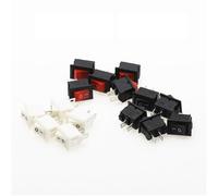 5/15pcs Mini Rocker Switch SPST Black and Red Snap in Switches Button AC 250V 3A /125V 6A 2 Pin I/O 10 * 15mm On-off Switch Rocker(Mixed colors,5 PCS)