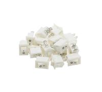 5/15pcs Mini Rocker Switch SPST Black and Red Snap in Switches Button AC 250V 3A /125V 6A 2 Pin I/O 10 * 15mm On-off Switch Rocker(White,5 PCS)