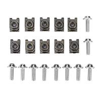 5 * 16mm Fairing Body Work Bolts Screw With Spring Fastener Clip Speed Nuts For Car Motorcycle, Pack Of 10 (Gold/Silver/Red/Black) (Colore : Argento)