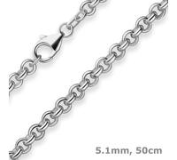 5,1mm Catenina A Grani Schmuck Krone Collier in Argento 925 Rodinato 50cm