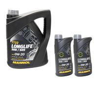 5 + 2 Litro Mannol Longlife 508 00 509 00 VW 0W20 Olio Opel C5 dexos1 MB 229.71