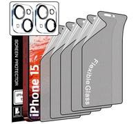 [5+2] TUFF STONE [5 vetro ibrido flessibile opaco + 2 lenti protecotr] per iPhone 15 5G 2023 [perfetta per schermo intero] durezza 9H infrangibile super resistenza anti-rottura resistente agli urti HD