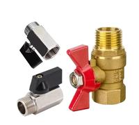 5/20/100 pezzi 1/8" 1/4" 3/8" 1/2" BSP ottone valvola di intercettazione acqua gasolio compressore aria filettata mini maschio a femmina(1/8",20 PCS_RED_MALE TO FEMALE)