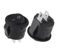 5/20/100 pezzi KCD1-105 Interruttore a pulsante rotondo a scatto ON-Off Interruttore a bilanciere a forma di barca a 2 pin AC 250 V/6 A 125 V/10 A(2Pin Black,100PCS)