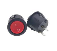 5/20/100 pezzi KCD1-105 Interruttore a pulsante rotondo a scatto ON-Off Interruttore a bilanciere a forma di barca a 2 pin AC 250 V/6 A 125 V/10 A(2Pin Red,5PCS)