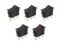 5/20/100 pezzi KCD3 con interruttore bilanciere ON OFF pin Pulsanti alimentazione per apparecchiature elettriche Home/industria 20A125VAC(3P Red dot,5PCS)