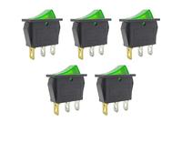 5/20/100 pezzi KCD3 con interruttore bilanciere ON OFF pin Pulsanti alimentazione per apparecchiature elettriche Home/industria 20A125VAC(3P Green,5PCS)