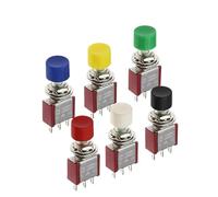 5/20/100 PZ 6 MM 3 Pin C-NO-NC DS-612 Mini Interruttore a Pulsante Automatico Momentaneo ON-(ON) 2A250VAC/5A120VAC Interruttore a Levetta(70R,100PCS)