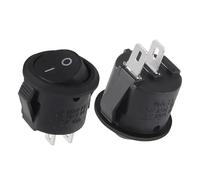 5/20/100 Pz KCD1-105 Interruttore a pulsante rotondo Snap-in ON-Off 2 pin a forma di barca Rocker AC 250 V/6 A 125 V/10 A(2Pin Black,20PCS)