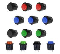 5/20/100 Pz R13-507 2Pin Auto-reset 6A Interruttore a pulsante 16mm Push ON-OFF Rotondo Auto-reset(Black,100PCS)