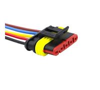 5/20/100 set di connettori elettrici for automobili AMP, spina impermeabile, terminale 1-6 PIN, conversione HID, presa maschio-femmina con filo da 15 cm(5p Female 282089-1,20 Sets)