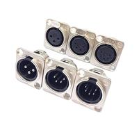 5/20/100PCS 3/4/5pin Maschio Femmina Pannello Audio Microfono Jack Spina Connettore Contatto in Rame Connettore XLR in metallo Canon(3Pin Female,5PCS)