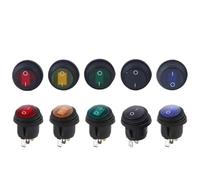 5/20/100PCS 3Pin KCD1 Mini Round Circular Shape Waterproof Rocker Switch ON/OFF Electrical Equipment With Lighting Power 12V(AC 12V-24V,5PCS)
