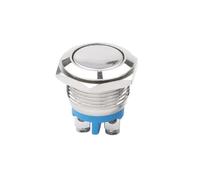 5/20 pezzi 16mm interruttore a pulsante in metallo con reset momentaneo, design a testa sferica piatta alta con terminale a vite for campanello auto elettronico fai da te(Flat Head,5pcs)