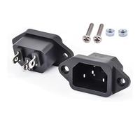 5/20 pezzi di presa corrente CA con interruttore a bilanciere IEC 320 C13 C14 3 pin maschio femmina connettore elettrico fusibile 250 V 10 A e spia rossa(AC-04,5PCS)