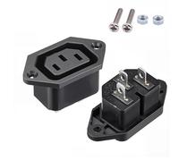 5/20 pezzi di presa corrente CA con interruttore a bilanciere IEC 320 C13 C14 3 pin maschio femmina connettore elettrico fusibile 250 V 10 A e spia rossa(AC-04F,5PCS)