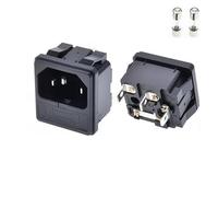5/20 pezzi di presa corrente CA con interruttore a bilanciere IEC 320 C13 C14 3 pin maschio femmina connettore elettrico fusibile 250 V 10 A e spia rossa(AC-02,5PCS)