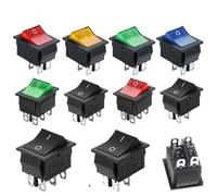 5/20 pezzi KCD4 4/6 pin ON/OFF interruttore a bilanciere LED 25x31mm 16A 250 V CA(Black 4PIN,5PCS)