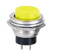 5/20 pezzi pulsanti elettrici DS-212 16 mm metallo 2 pin interruttore a pulsante momentaneo (OFF-ON) reset(Yellow,100pcs)