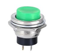 5/20 pezzi pulsanti elettrici DS-212 16 mm metallo 2 pin interruttore a pulsante momentaneo (OFF-ON) reset(Green,100pcs)