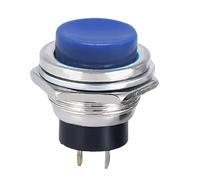5/20 pezzi pulsanti elettrici DS-212 16 mm metallo 2 pin interruttore a pulsante momentaneo (OFF-ON) reset(Blue,5pcs)