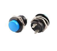 5/20 pezzi R13-507 Interruttore a pulsante da 16 mm ON OFF Interruttori elettrici momentanei ON-OFF a 2 pin di forma rotonda(Blue,20PCS)