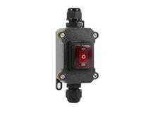 5/20 Waterproof Marine Rocker Switch with LED Outdoor Junction Box Inline Power Cord Power Switch IP65,12 V/24 V/220 V, switch di controllo a vite (Double Red 220 V, 20 PCS)