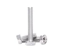 5-20pcs M3/M4/M5 acciaio inossidabile 304 viti meccaniche con testa esagonale e fessura a croce, M3x6mm