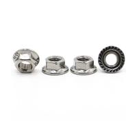 5-20pcs M3 M4 M5 M6 M8 M10 Carbon Steel 304 Stainless Steel Hex Lock Nut Serrated Spinlock Flange Nut(304 Stainless Steel,M3 20pcs)