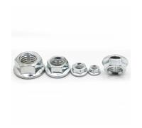 5-20pcs M3 M4 M5 M6 M8 M10 Carbon Steel 304 Stainless Steel Hex Lock Nut Serrated Spinlock Flange Nut(White Zinc Steel,M8 5pcs)