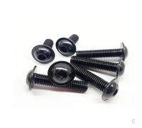 5-20Pcs M3 M4 M5 M6 M8 steel with black 10.9 grade Half Round Button Flange Head With Washer Inner Hex Socket Allen Screws Bolt(20mm,M6 10pcs)