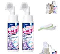 5.27FL.OZ Foam No-Rinse Cleaner - Instantly Brightens & Whitens Shoes,Portable Water Free Dry Cleaning Agent,Foam No-Rinse Shoe Cleanerinstant Shine,for White Shoes,Boots,Suede,Mesh,Canvas (2)