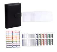 5.3*7.4Budget Planner Binder, Sfide di risparmio Prenota con buste in contanti, legante del budget A6 con buste con cerniera da 12 pezzi e 21 etichette, pianificatore per la gestione dei budget e ris