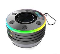 5.3 - Radio portatile per doccia con montaggio a ventosa, design impermeabile per il bagno o attività all'aperto (nero)