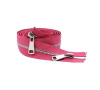 5# 30/40/50/60/70/80cm Apertura a Doppio cursore Borsa in Stoffa con Cerniera in Metallo Argentato Accessori per Abbigliamento,Rosa Rossa,20 cm