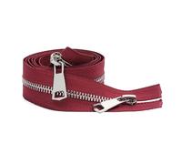 5# 30/40/50/60/70/80cm Apertura a Doppio cursore Borsa in Stoffa con Cerniera in Metallo Argentato Accessori per Abbigliamento,Vino Rosso,20 cm