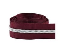 5-30 m 5# - Nastro per cerniera, rotoli al metro, kit di riparazione con cerniera, per sartoria (rosso, 10 m)