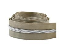 5-30 m 5# - Nastro per cerniere per cavoli, rotoli al metro, kit di riparazione per sartoria, accessorio per cerniera (grigio, 15 m)